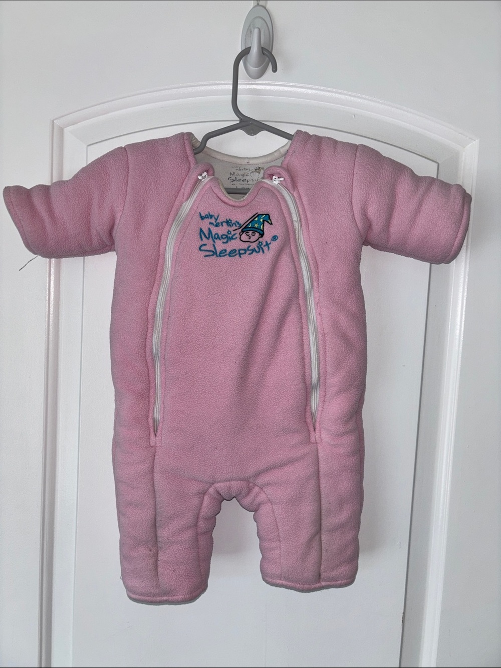 baby Merlin’s Magic Sleepsuit 6-9 months 18-21 pounds large fleece pink